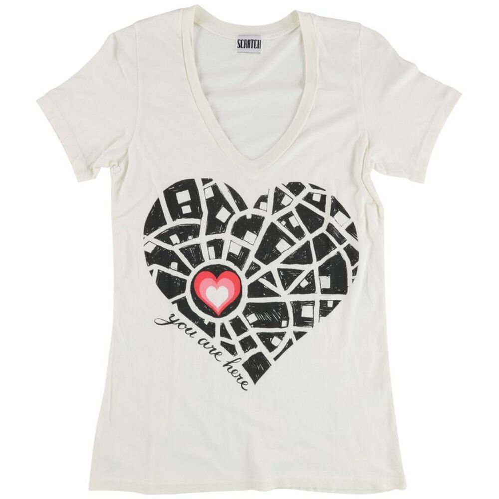 Scratch Womens You Are Here Graphic T-Shirt, NWT